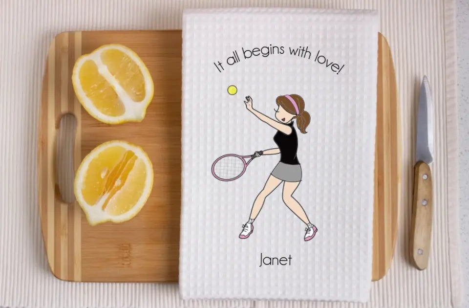 Gift Bundle - Tennis Travel Mug, Waffle Towel and Greeting Card