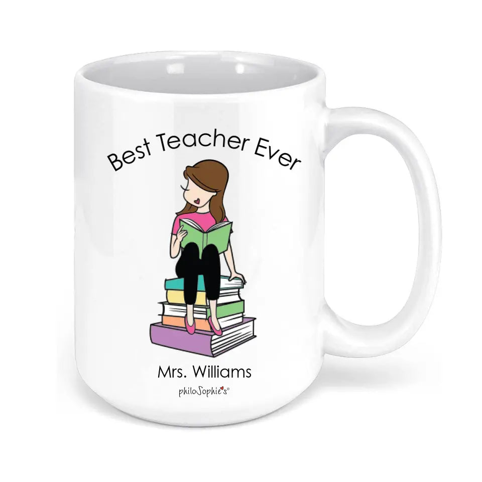 Personalized Ceramic Mug - Reading, Teacher
