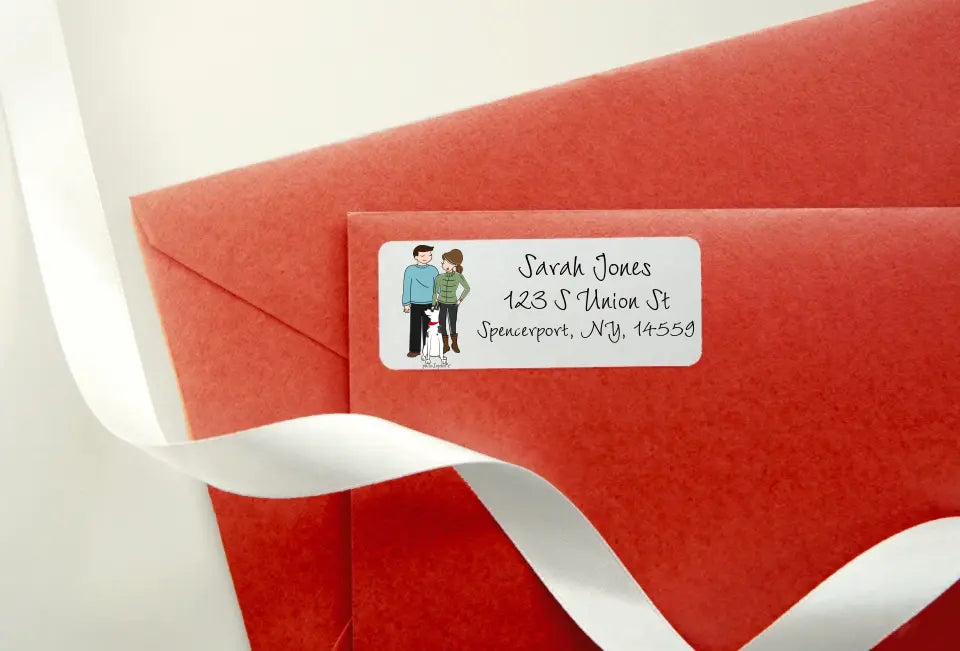 Return Address Labels - Family with Pet