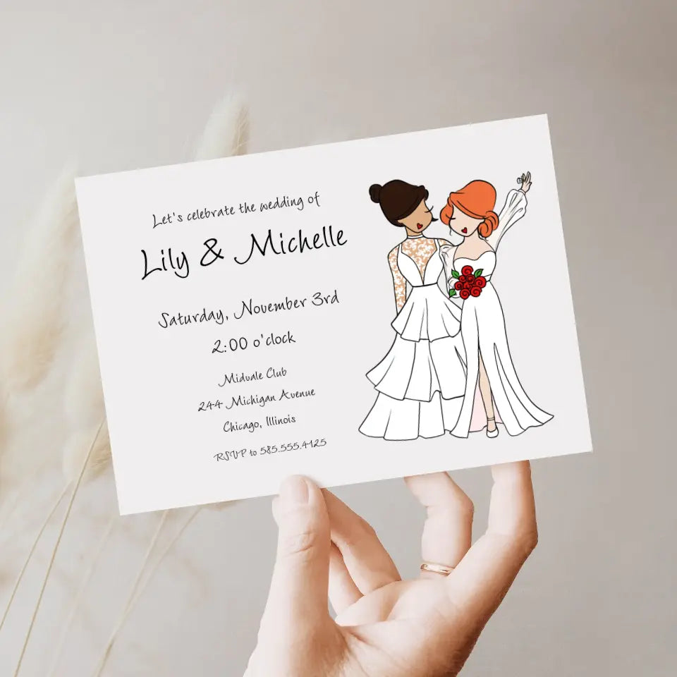 Personalized Invitation - Brides, Wedding