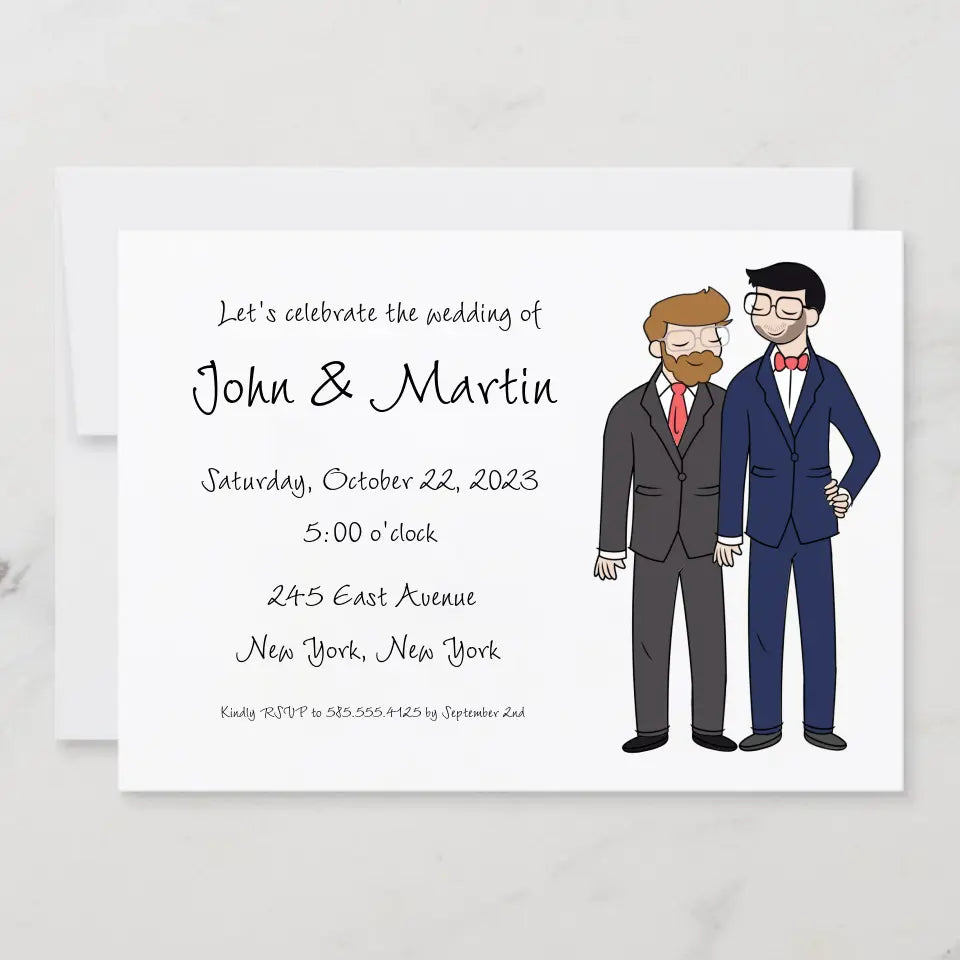 Personalized Invitations - Grooms, Wedding