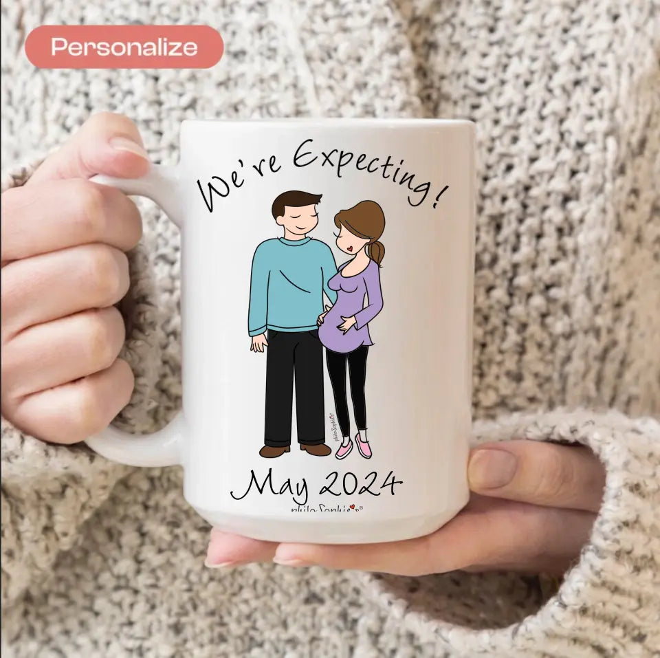 Mug and Ornament Gift Bundle - Expecting Baby, Couple, Family