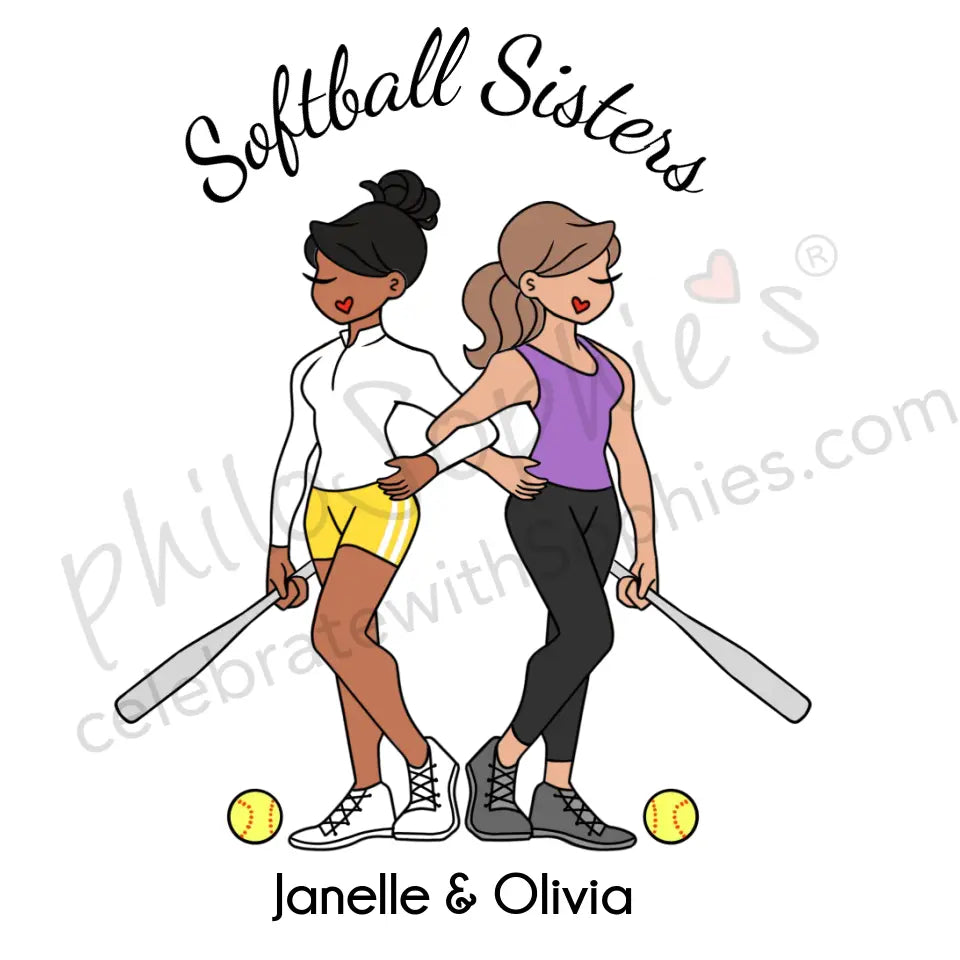 Personalized Tumbler - Softball Friends, Sister