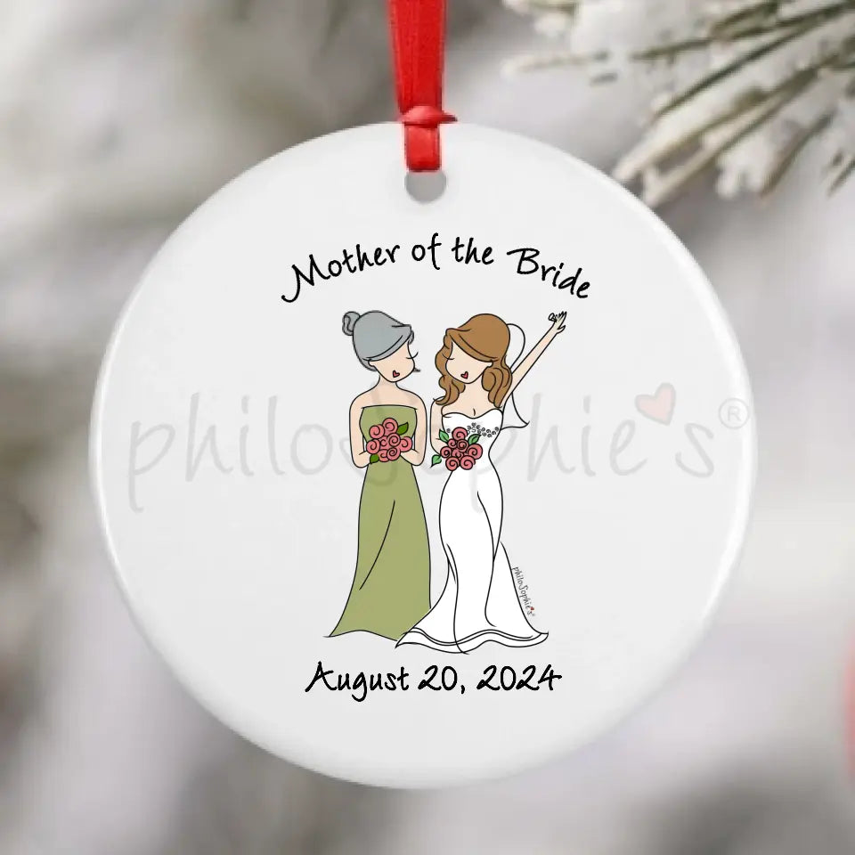 Personalized Porcelain Ornament -Mother of the Bride or Groom