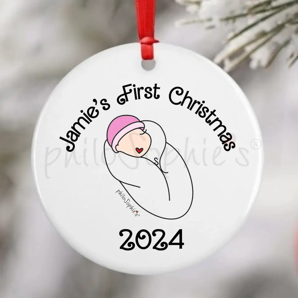 Porcelain Ornament -Baby Ornament,First Christmas