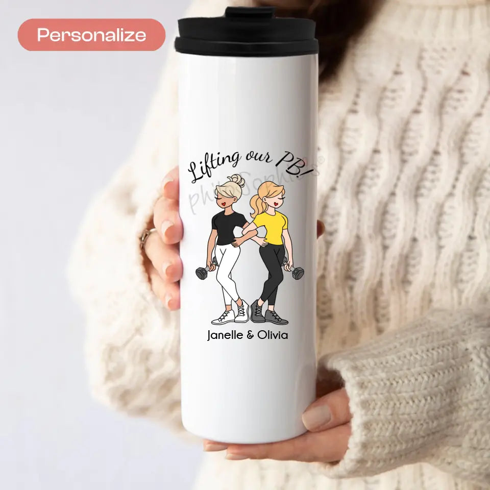 Personalized Tumbler - Weight Lifting Friends.