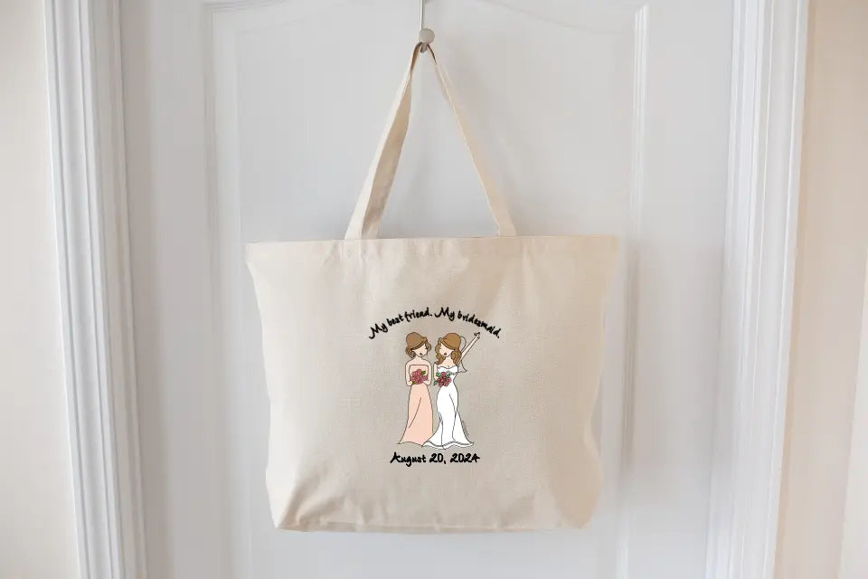 Personalized Tote Bag, 20" x 20" - Bridal Party