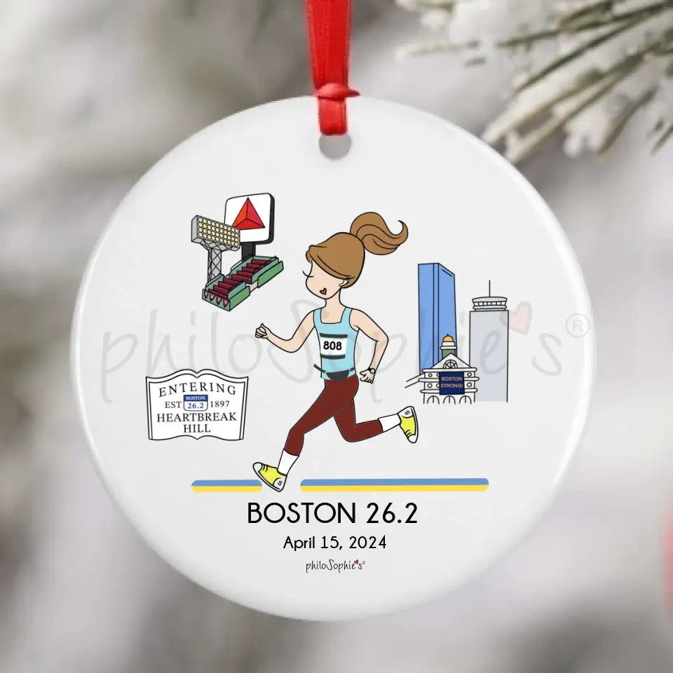 Personalized Boston 26.2 Ornament ~ Runner