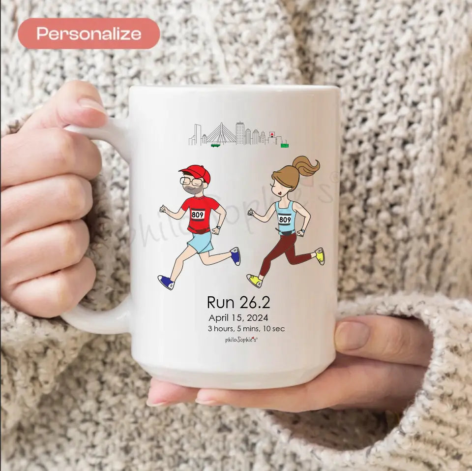 Personalized Ceramic Mug - Running Couple