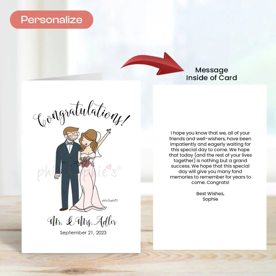 Folded Greeting Card - Wedding Couple