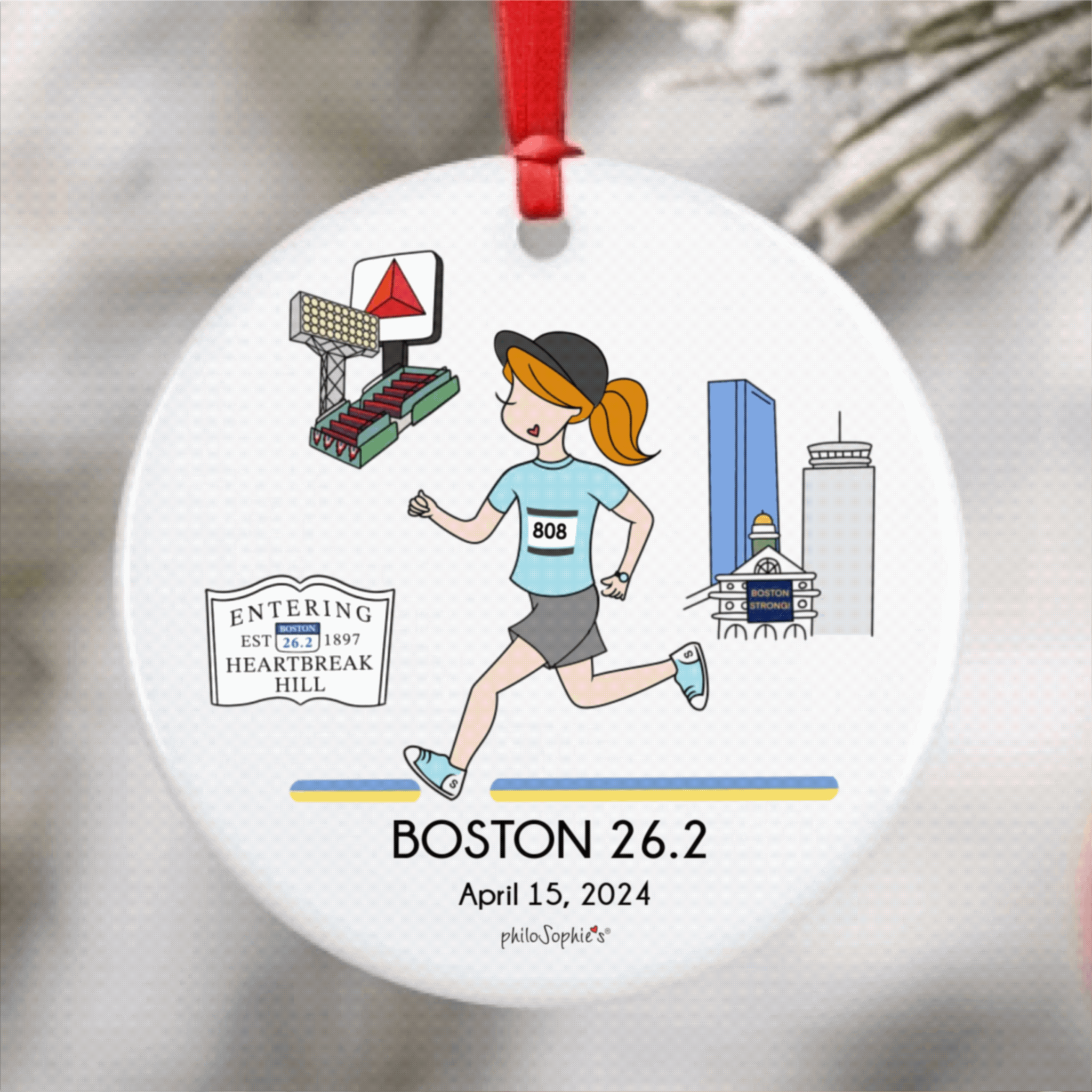 Personalized Boston 26.2 Ornament ~ Runner