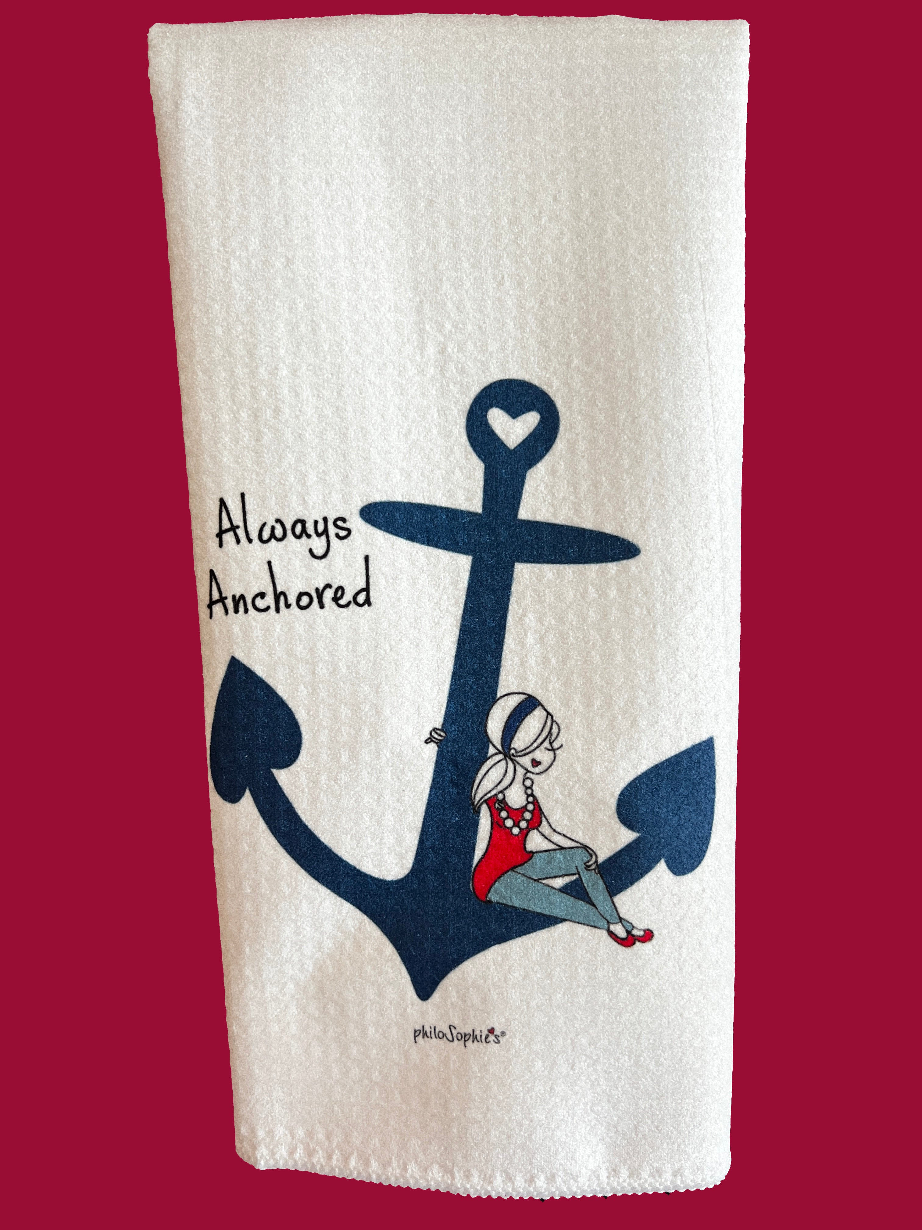 Always Anchored philoSophie's Waffle Towel