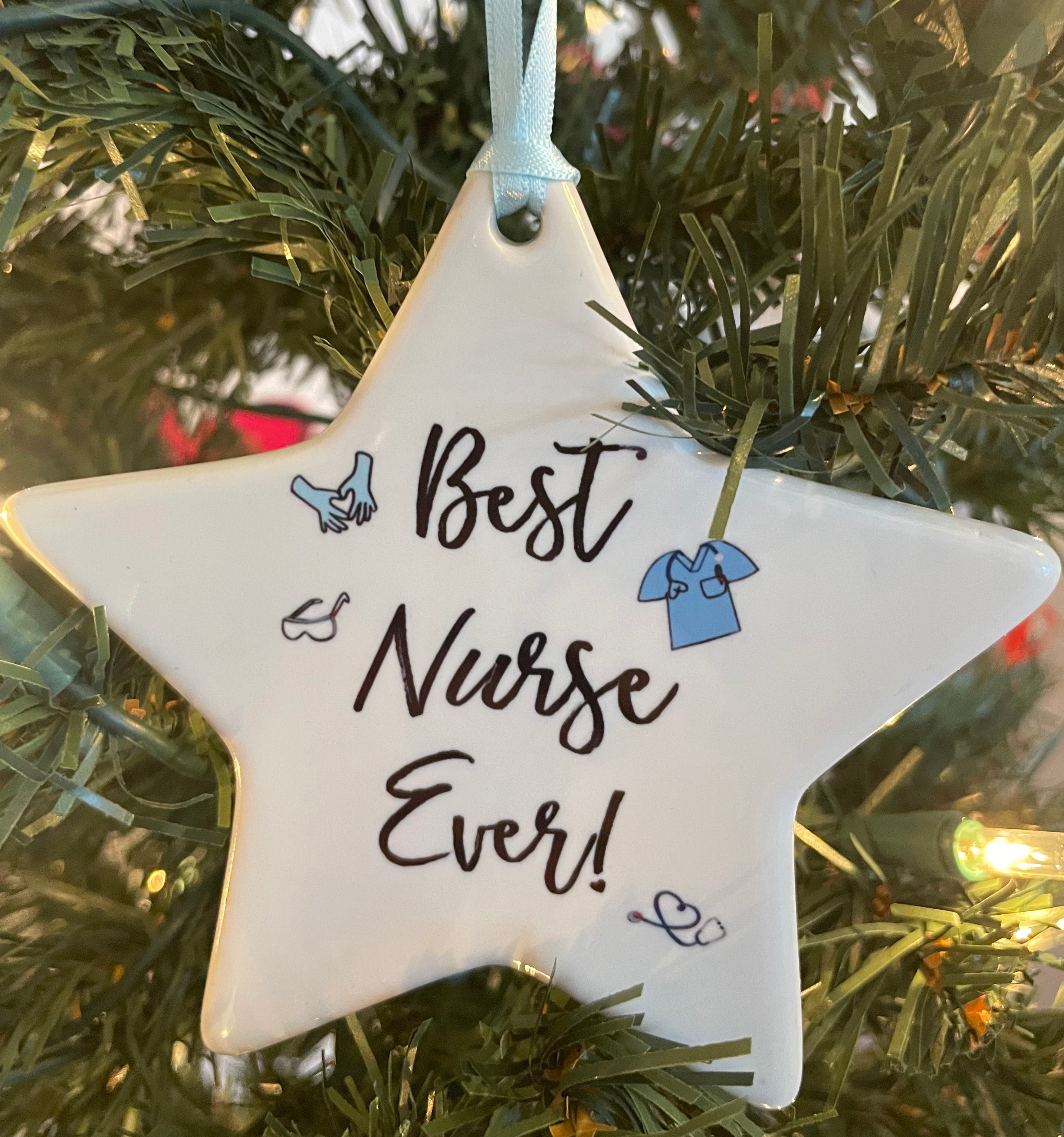 Best Nurse Ever Christmas Ornament, Gift