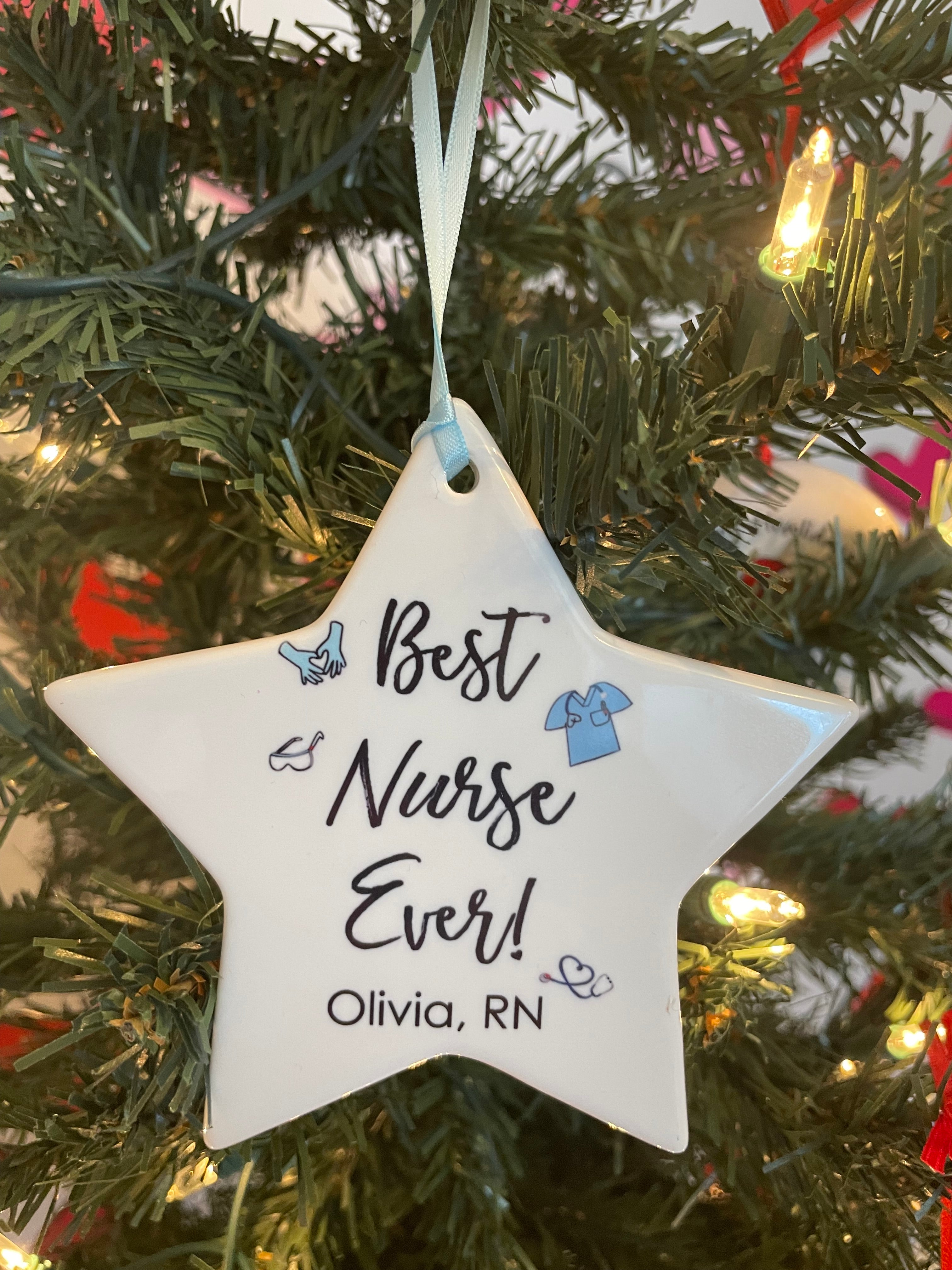 Best Nurse Ever Christmas Ornament, Gift