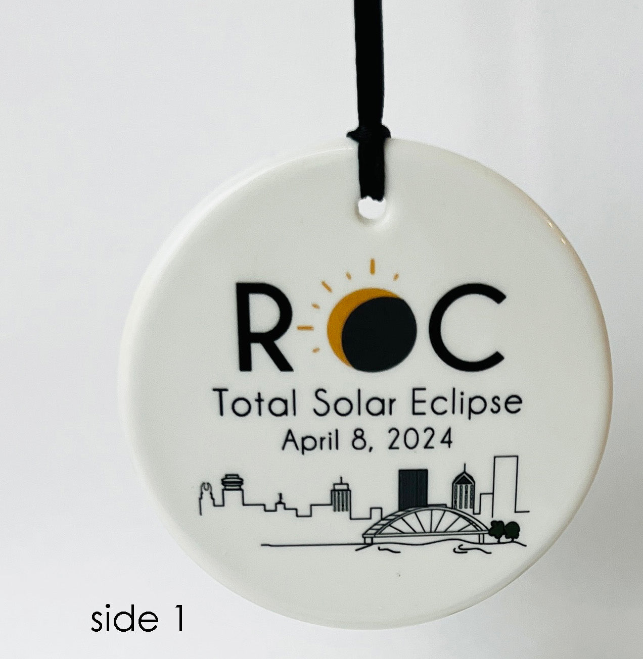 Total Solar Eclipse Rochester, NY Skyline Ornament