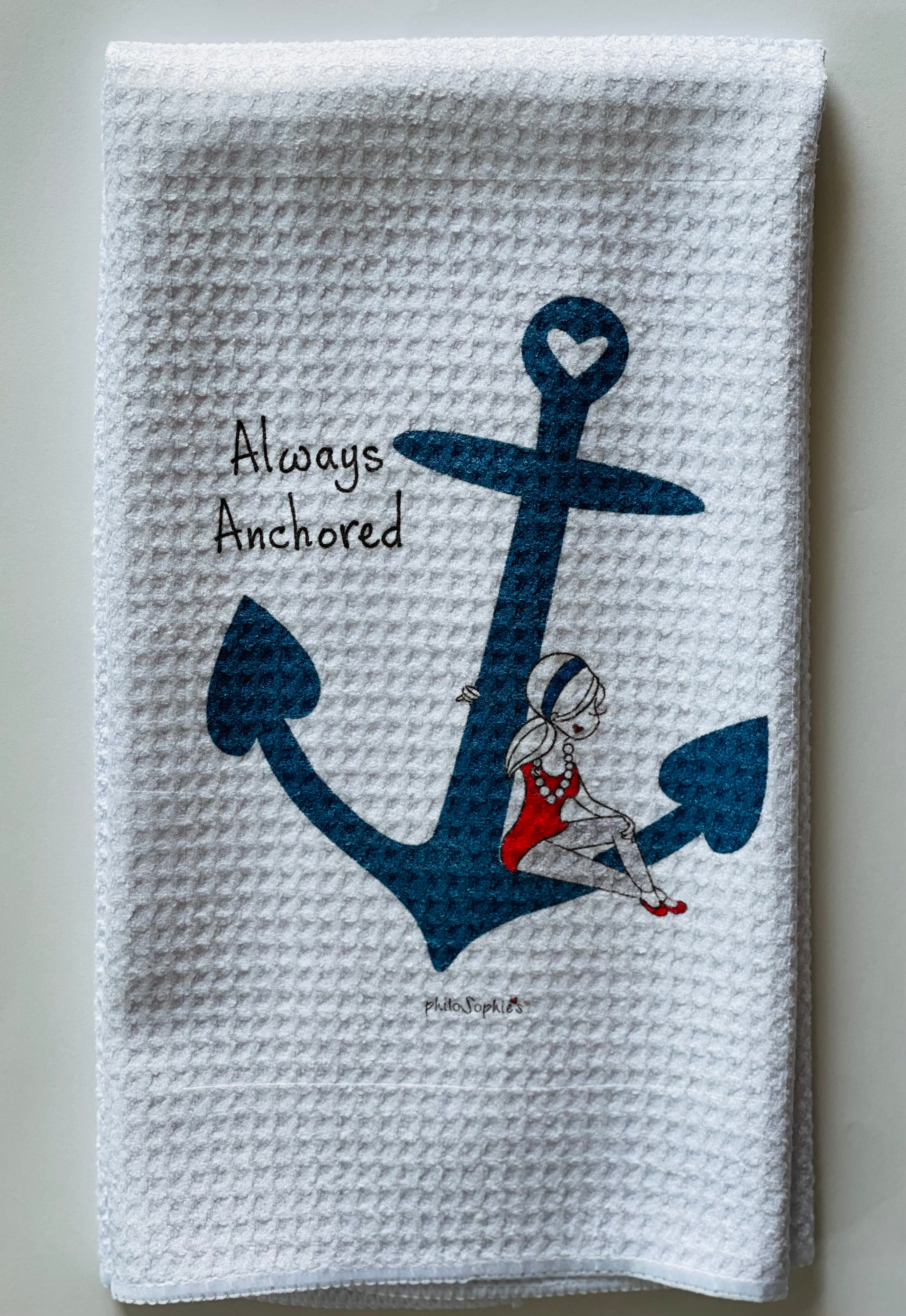 Always Anchored philoSophie's Waffle Towel