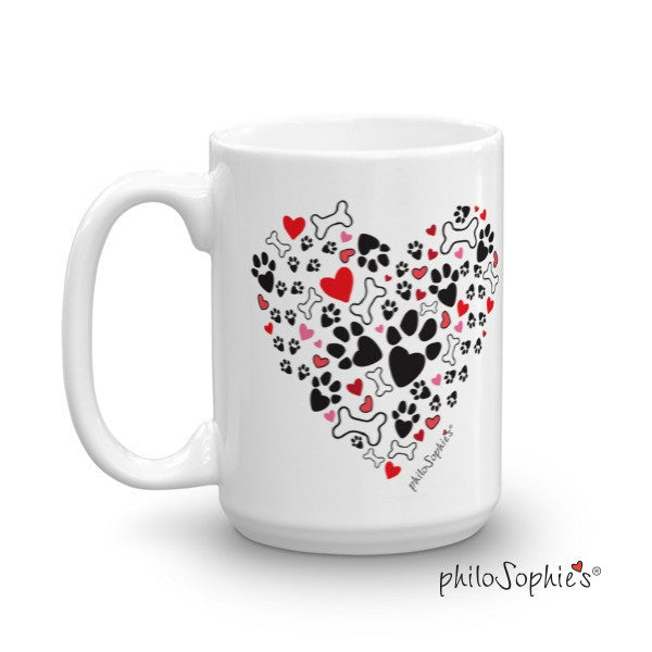 I Heart my Dog - Paw print heart mug - philoSophie's®