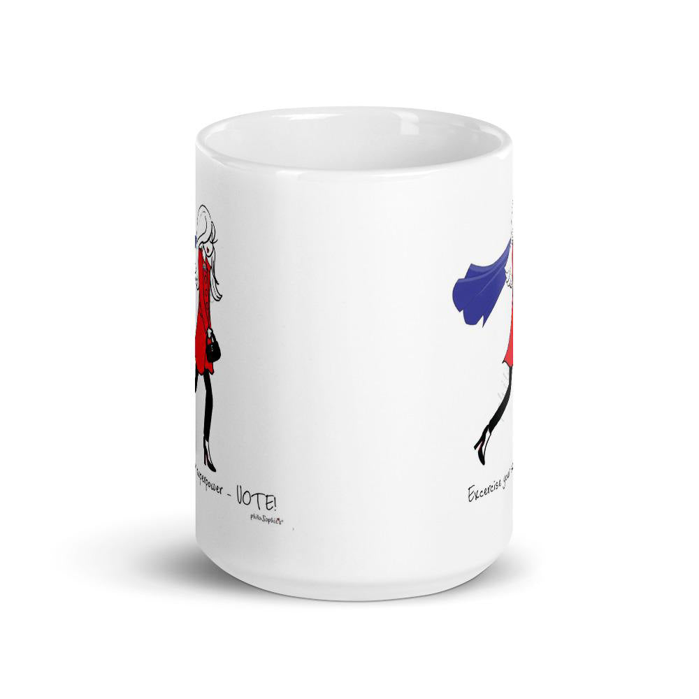 Inspirational Ceramic Mug Exercise Your Superpower - VOTE