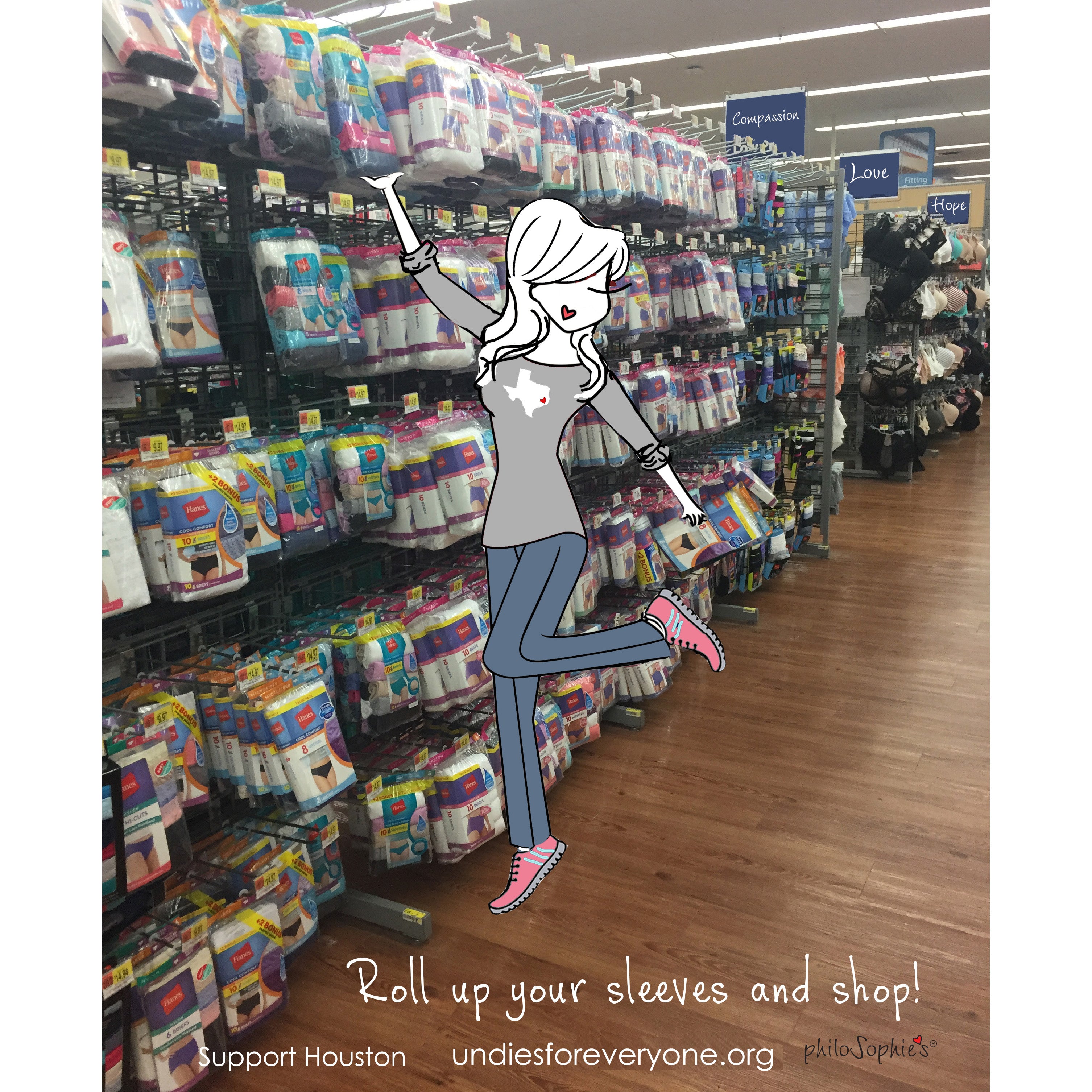 UPDATE: Over 700 packs of Underwear Collected! Here's How You Can Help People Affected By Harvey: Roll Up Your Sleeves and Shop!