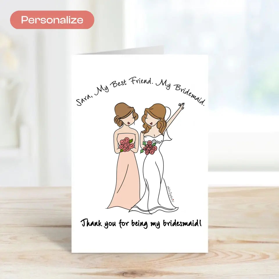 Folded Greeting Card - Bridesmaids