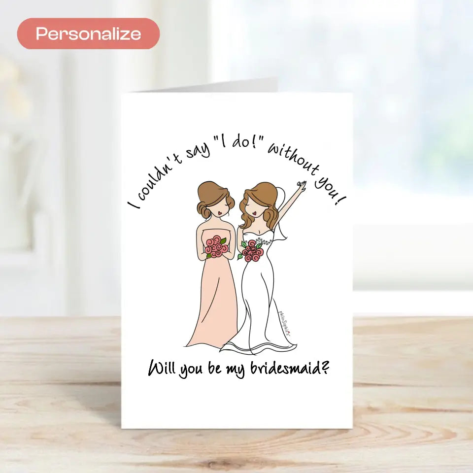 Folded Greeting Card - Bridal Party