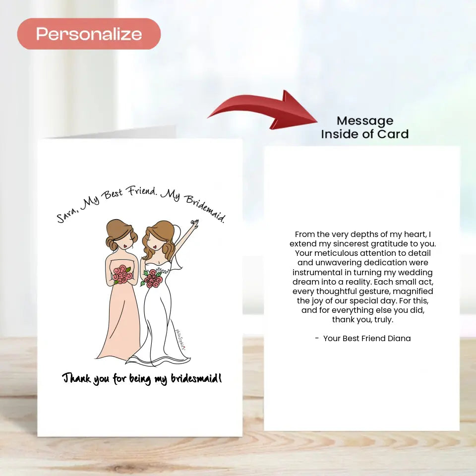 Folded Greeting Card - Bridesmaids
