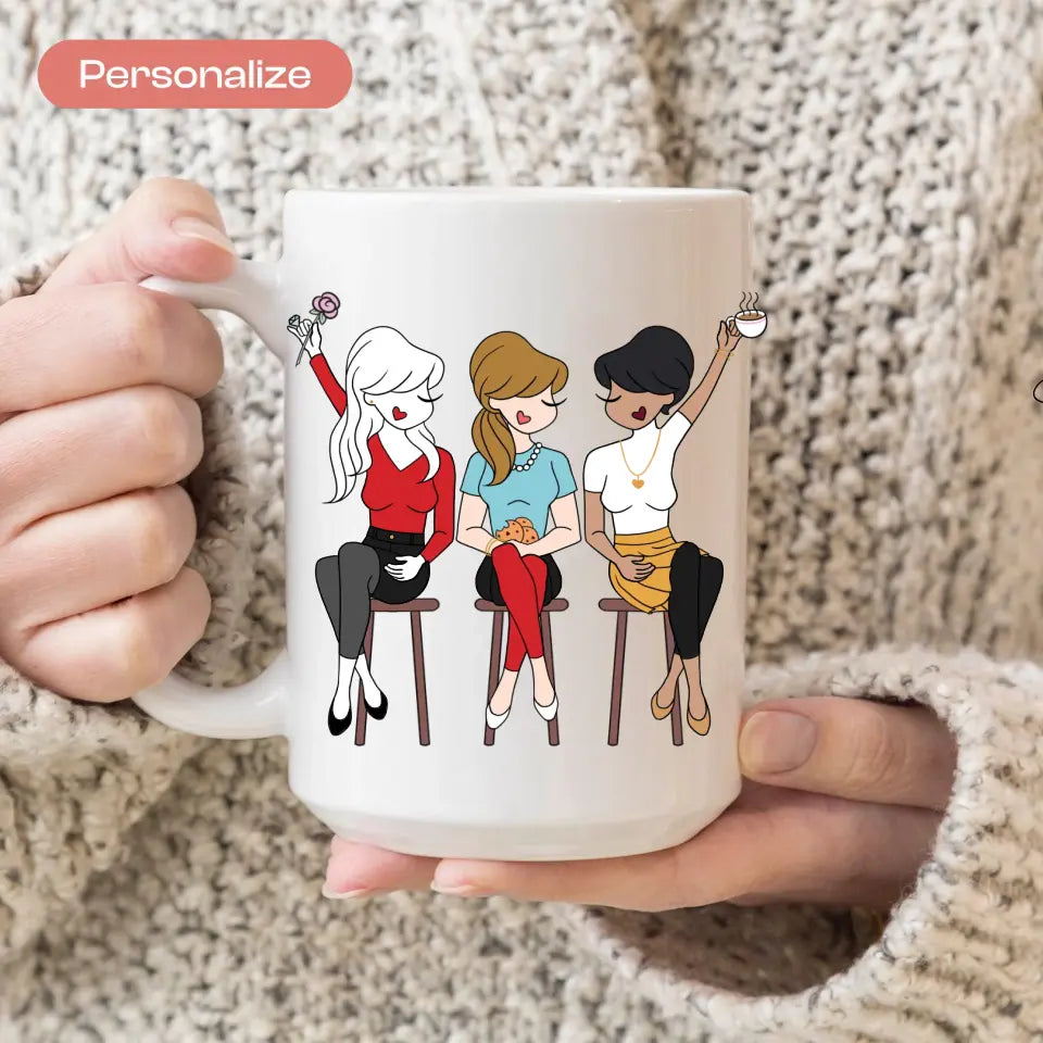 3 Friends 15oz Ceramic Personalized Mug ~ philoSophie❤️s®