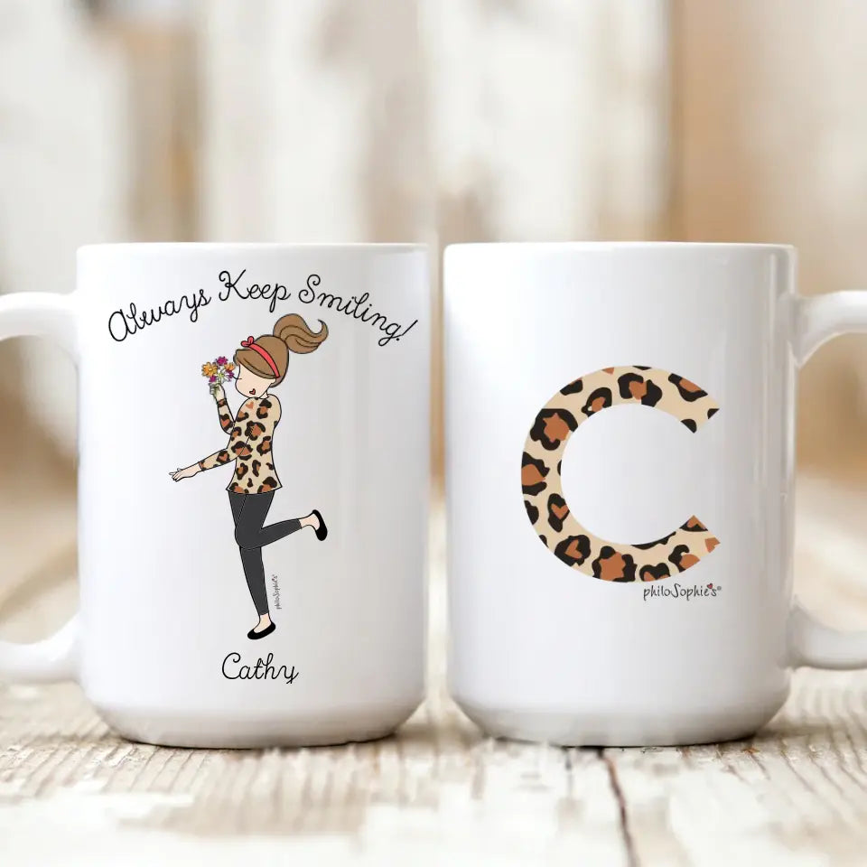 Ceramic Mug - Leopard Letters