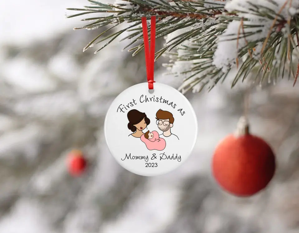 Personalized First Christmas as Mom&Dad Ornament/Mug Bundle ~ philosophie❤️s®️