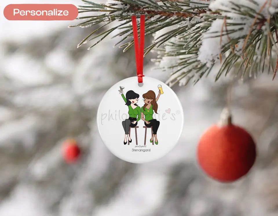 Personalized Porcelain Ornament - Lucky to have a friend like you