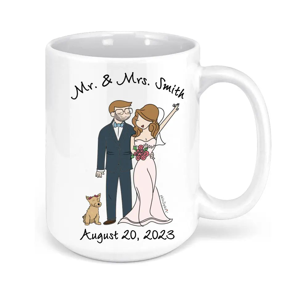 Personalized Ceramic Mug - Wedding Couple