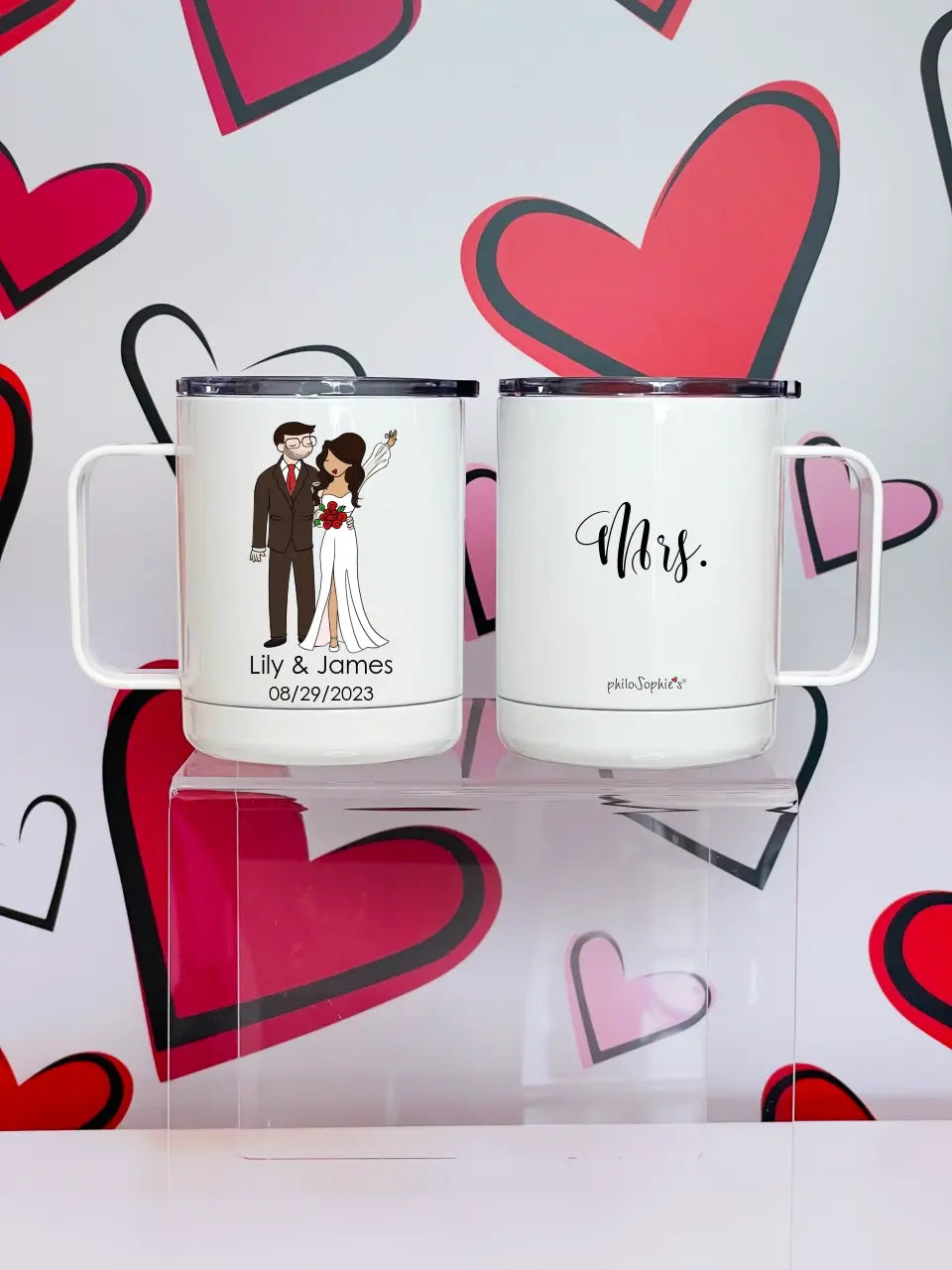 Wedding Bundle - 2 Ceramic Mugs and Card