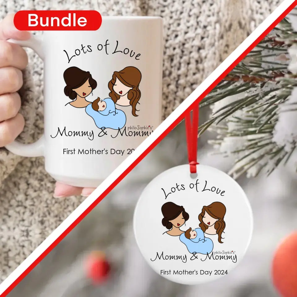 Gift Bundle - Moms Ceramic Mug and Ornament