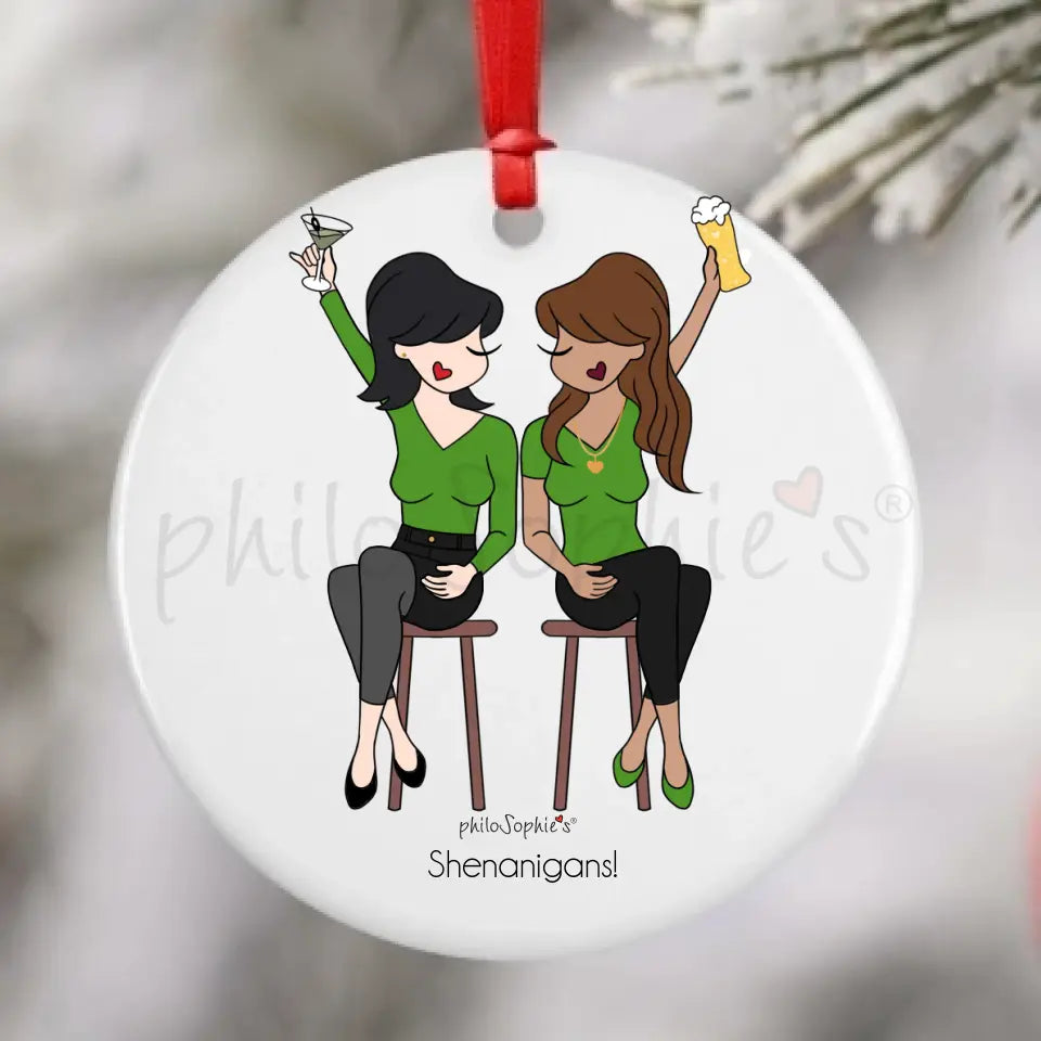 Personalized Porcelain Ornament - Lucky to have a friend like you