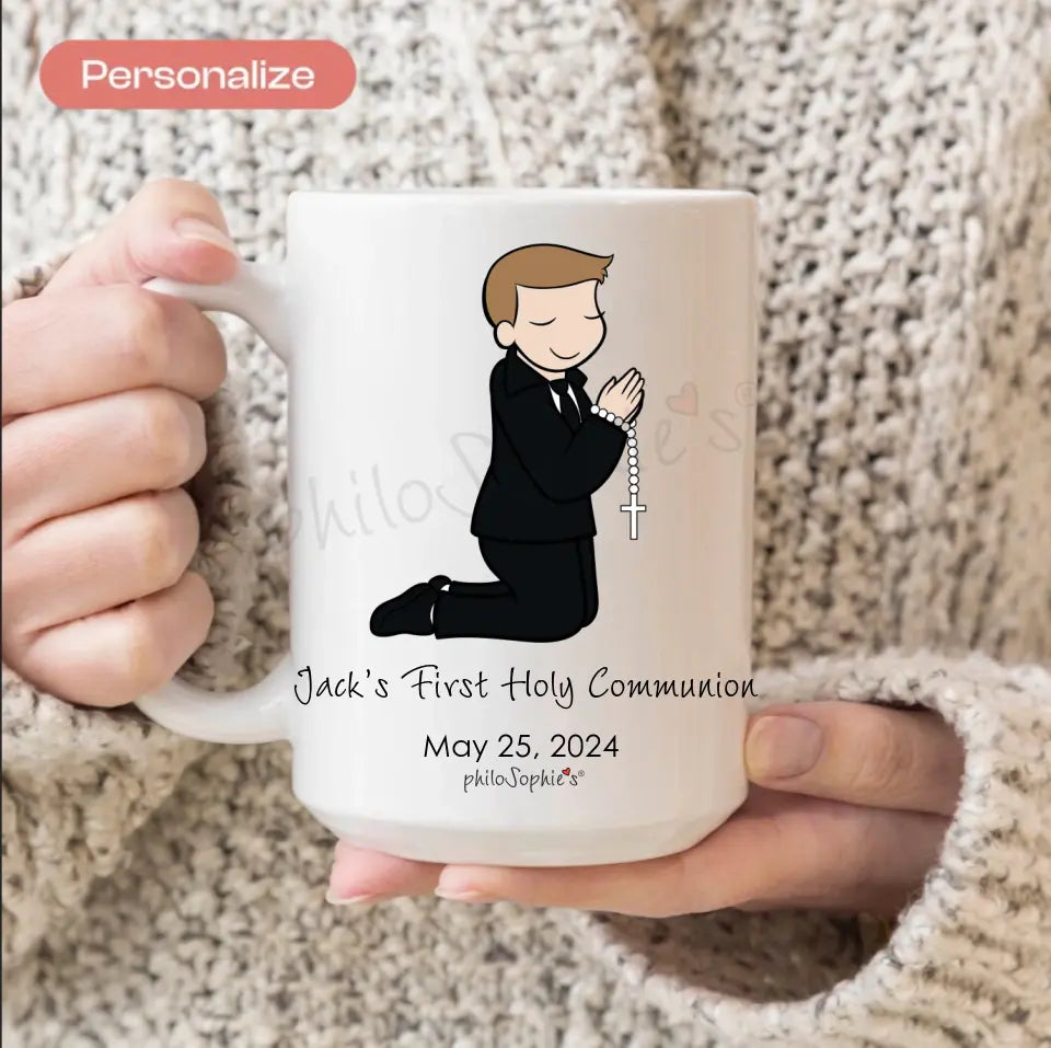 Personalized Ceramic Mug - First Communion  Boy or Girl