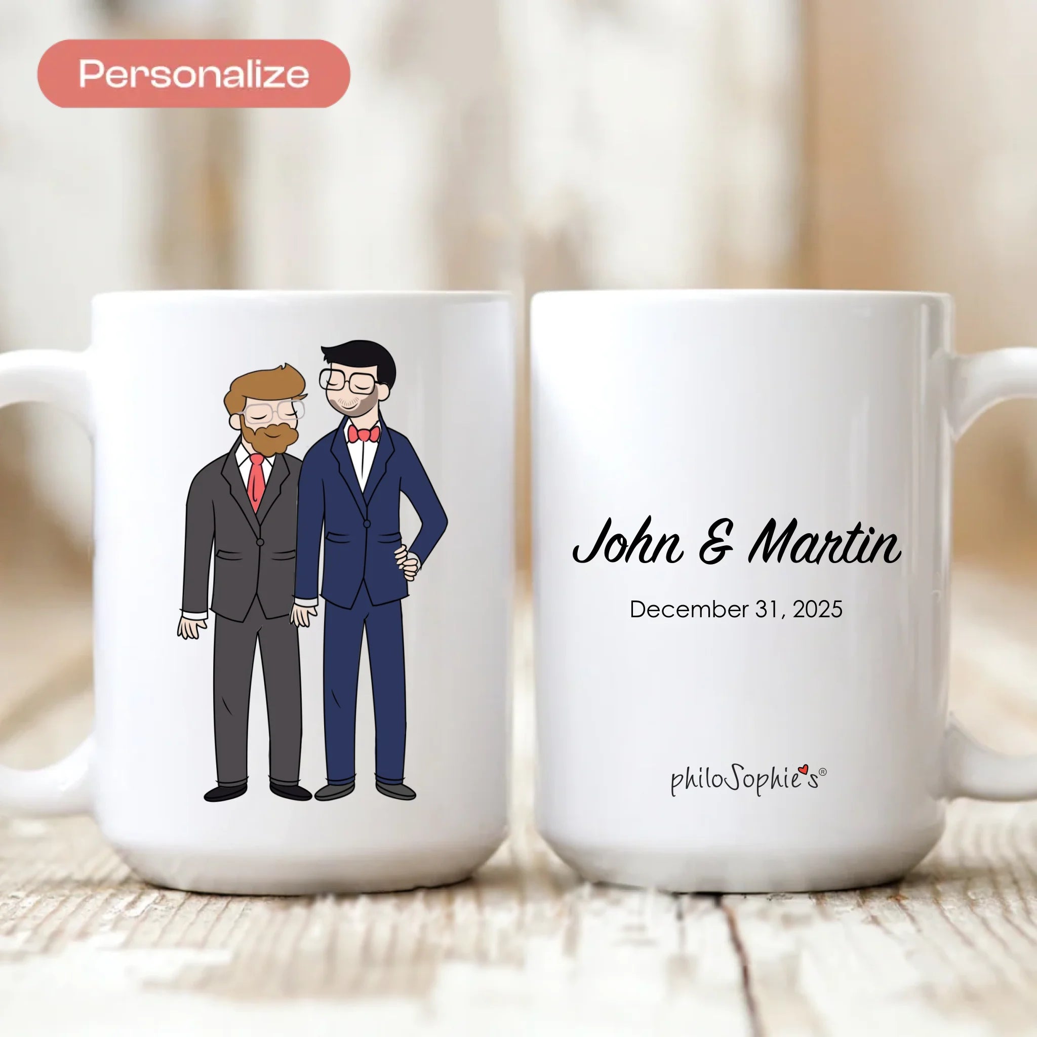 Ceramic Mugs - Grooms, Wedding