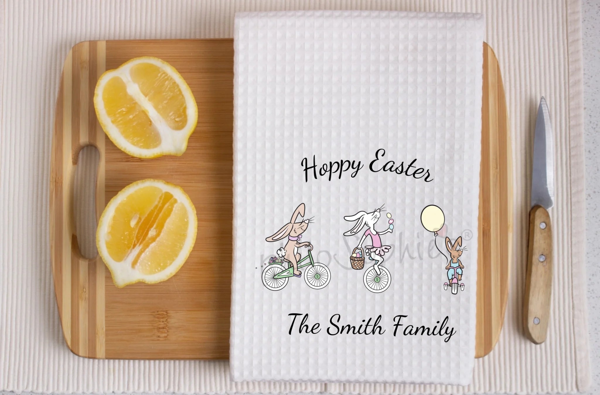 Personalized Waffle Towels - Easter Bunny - philoSophie's®