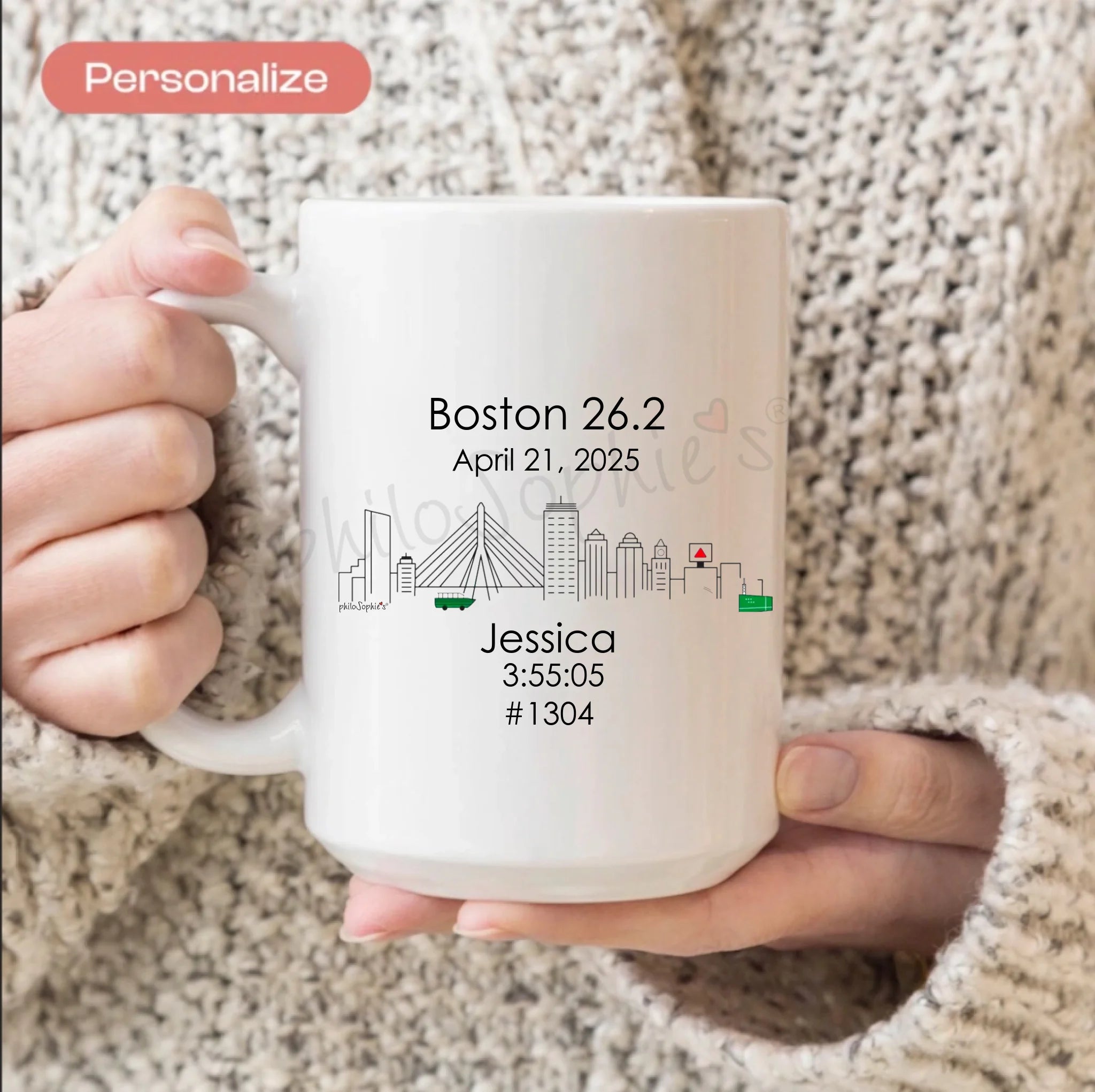 Personalized Ceramic Mug - Run Boston