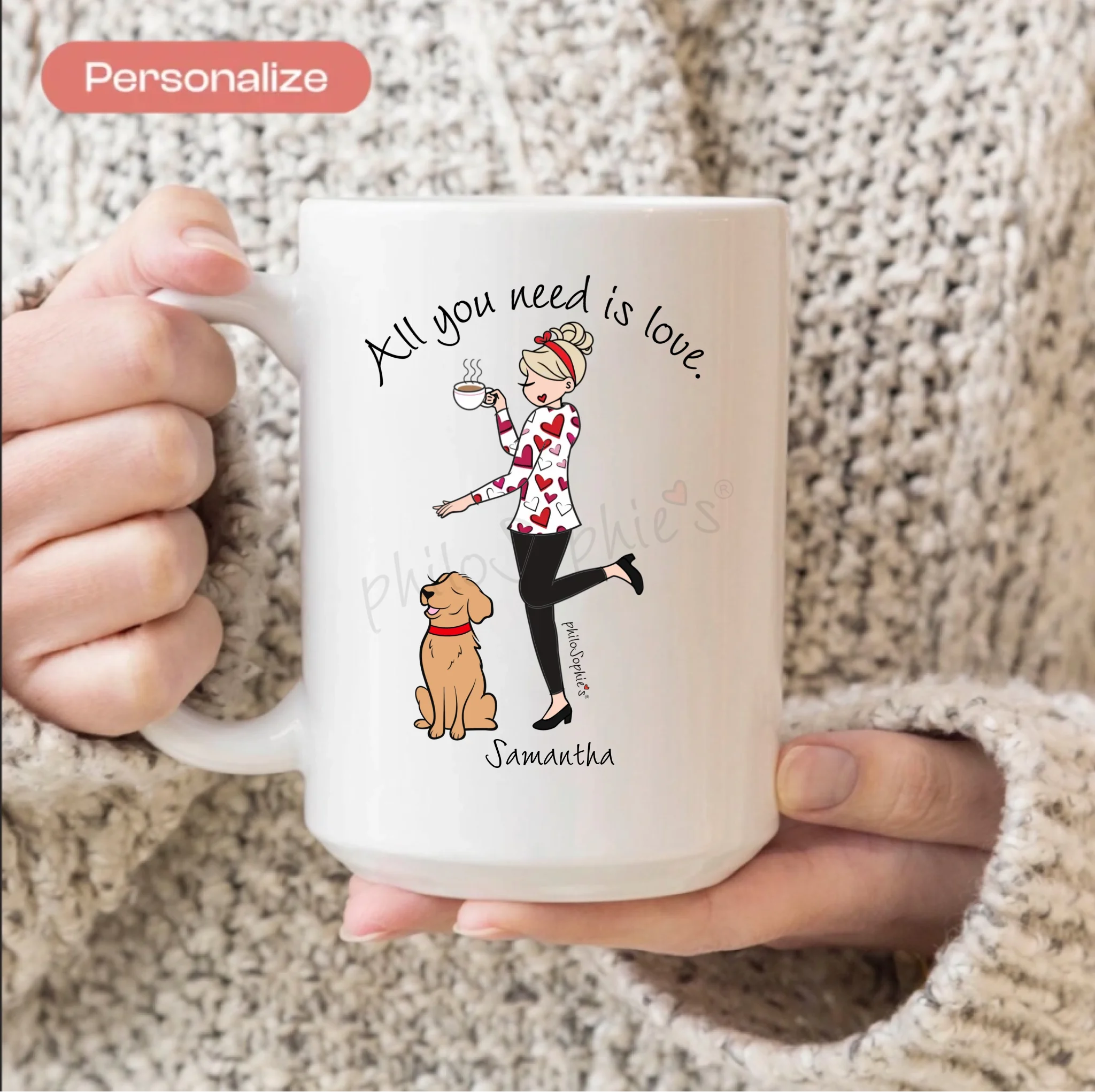 Personalized Ceramic Mug - Let's Celebrate with Dog