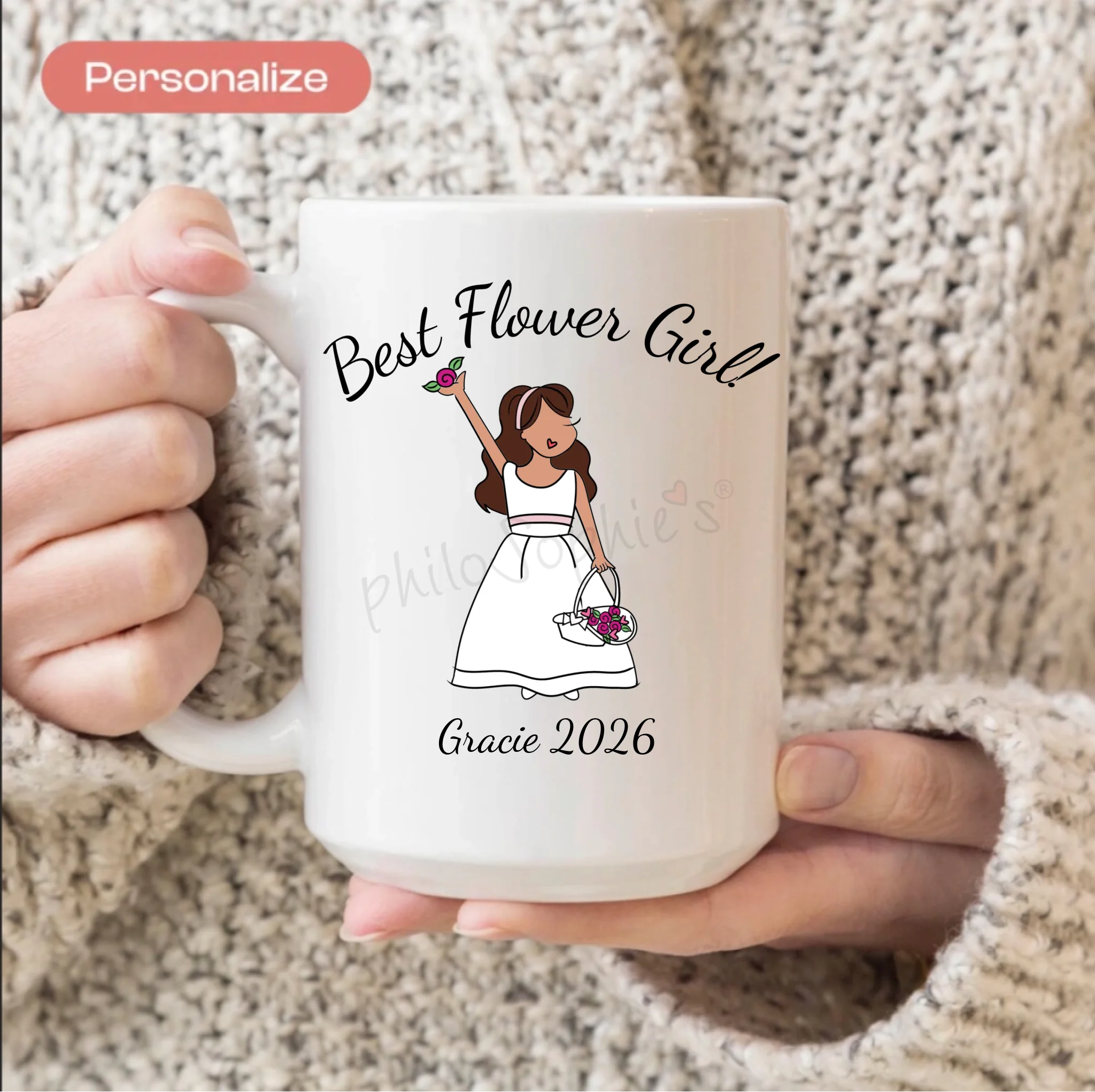 Personalized Ceramic Mug - Flower Girl - Wedding - philoSophie's®