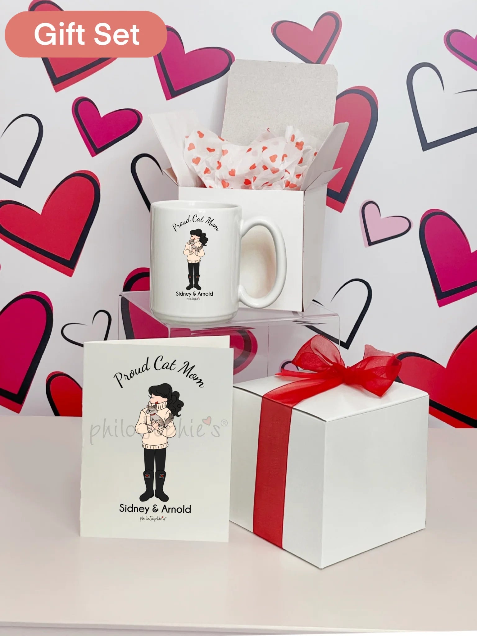 Personalized Ceramic Mug ~ Proud Cat Mom - philoSophie's®