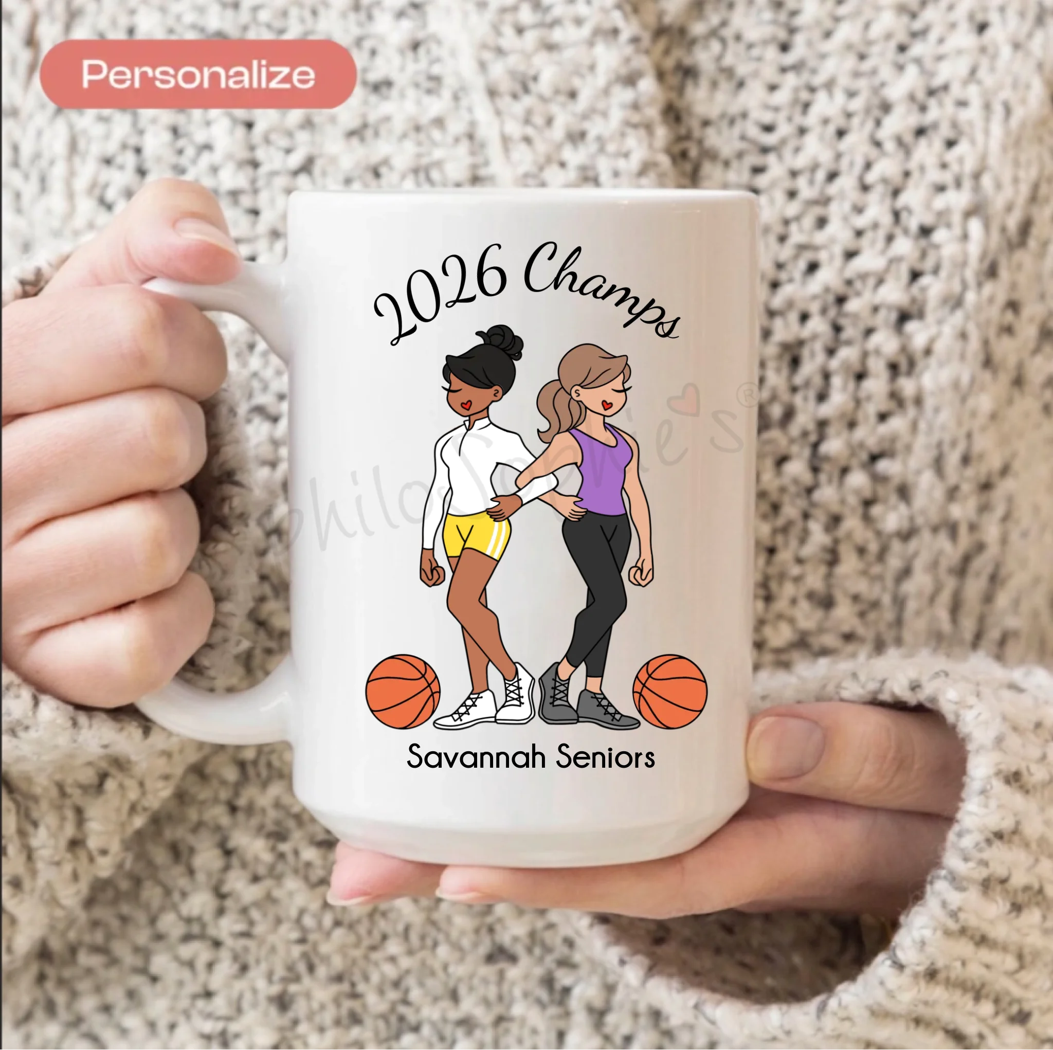 Personalized Ceramic Mug - Basketball Friends - philoSophie's®