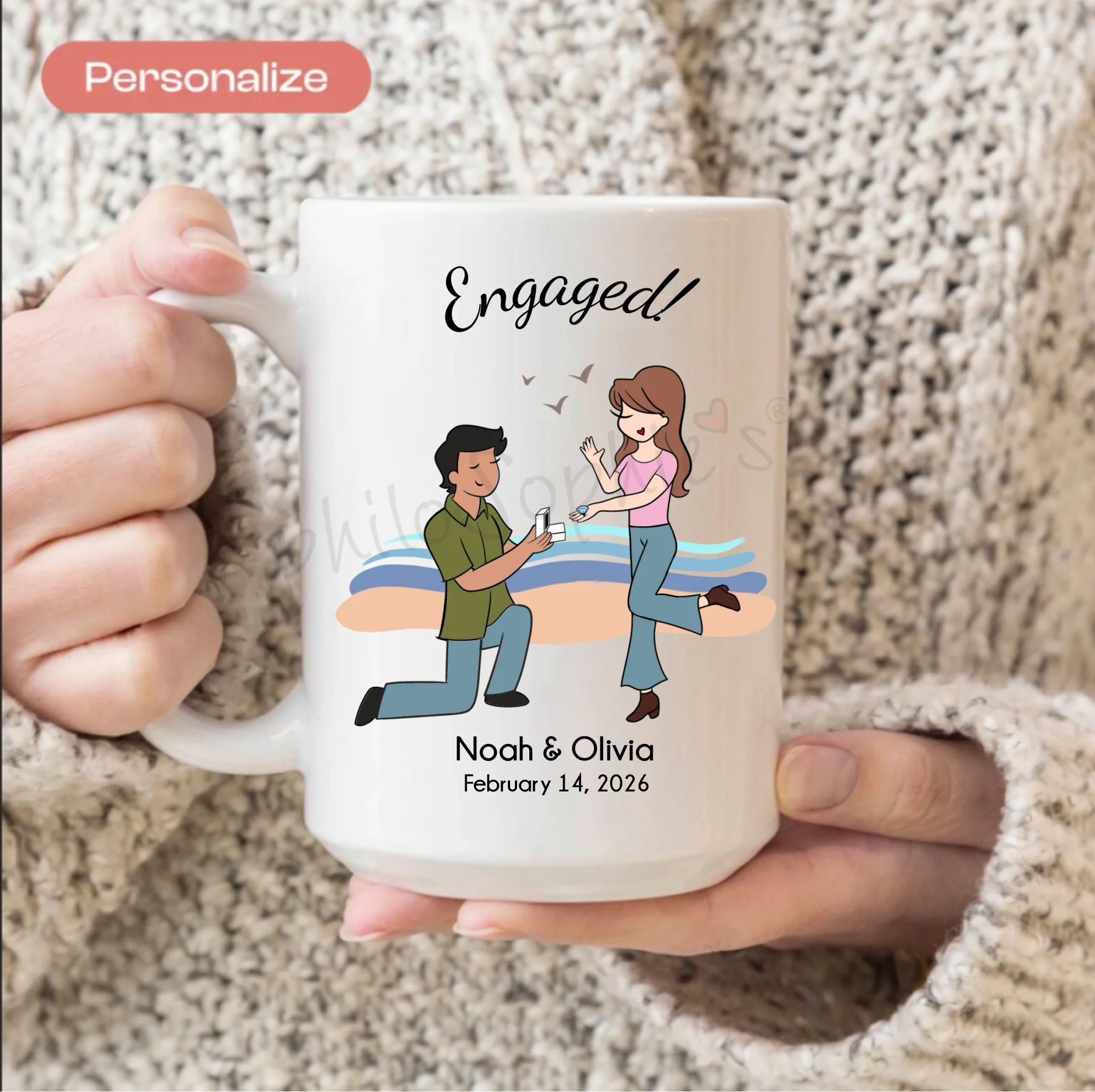 Ceramic Mug - Beach Engagement - philoSophie's®