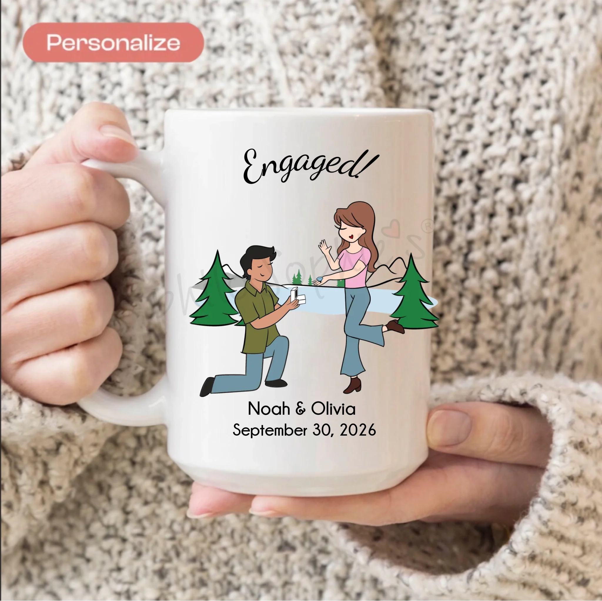 Ceramic Mug - Mountains, Lake Engagement - philoSophie's®