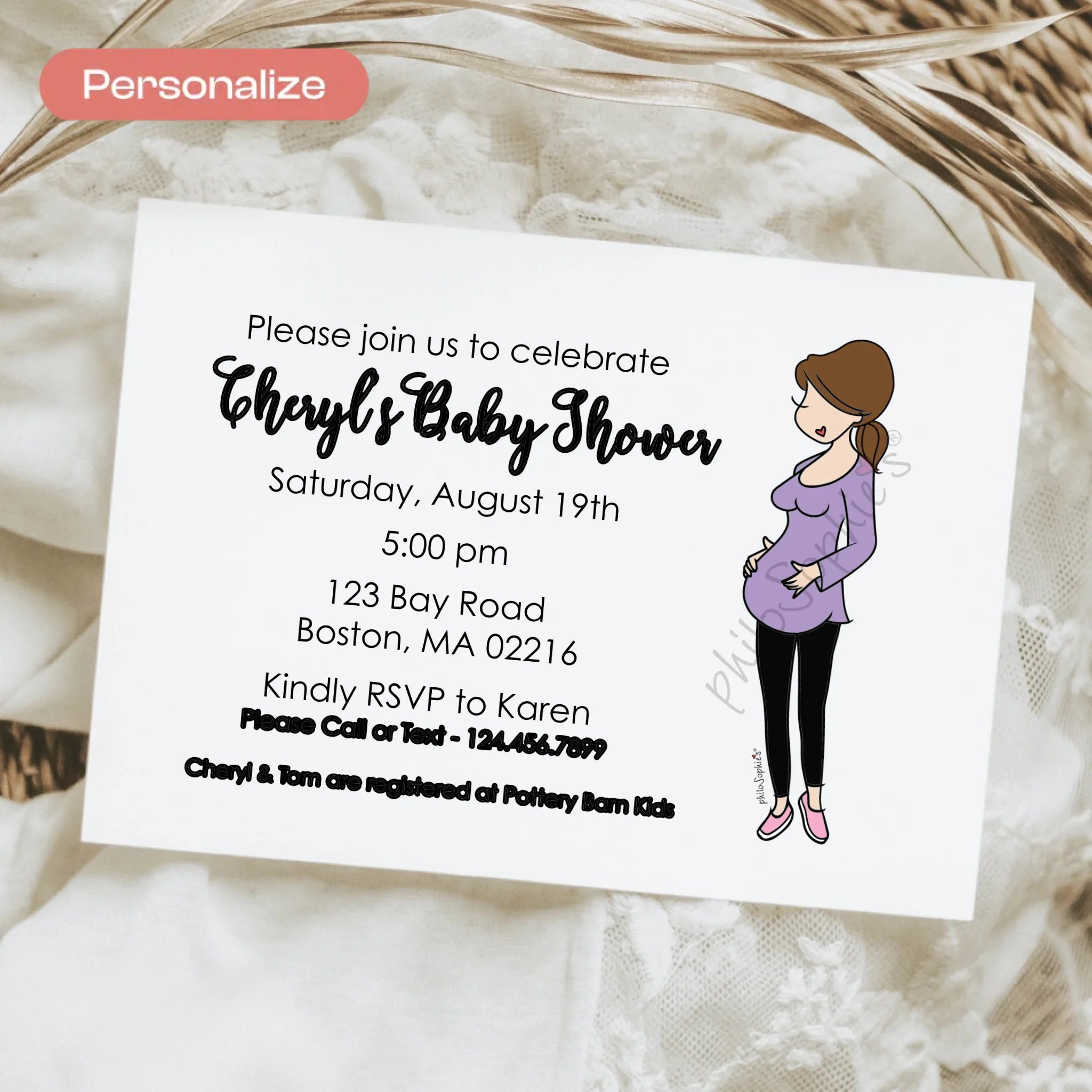 Personalized Invitation - Expecting Baby, Baby Shower - philoSophie's®