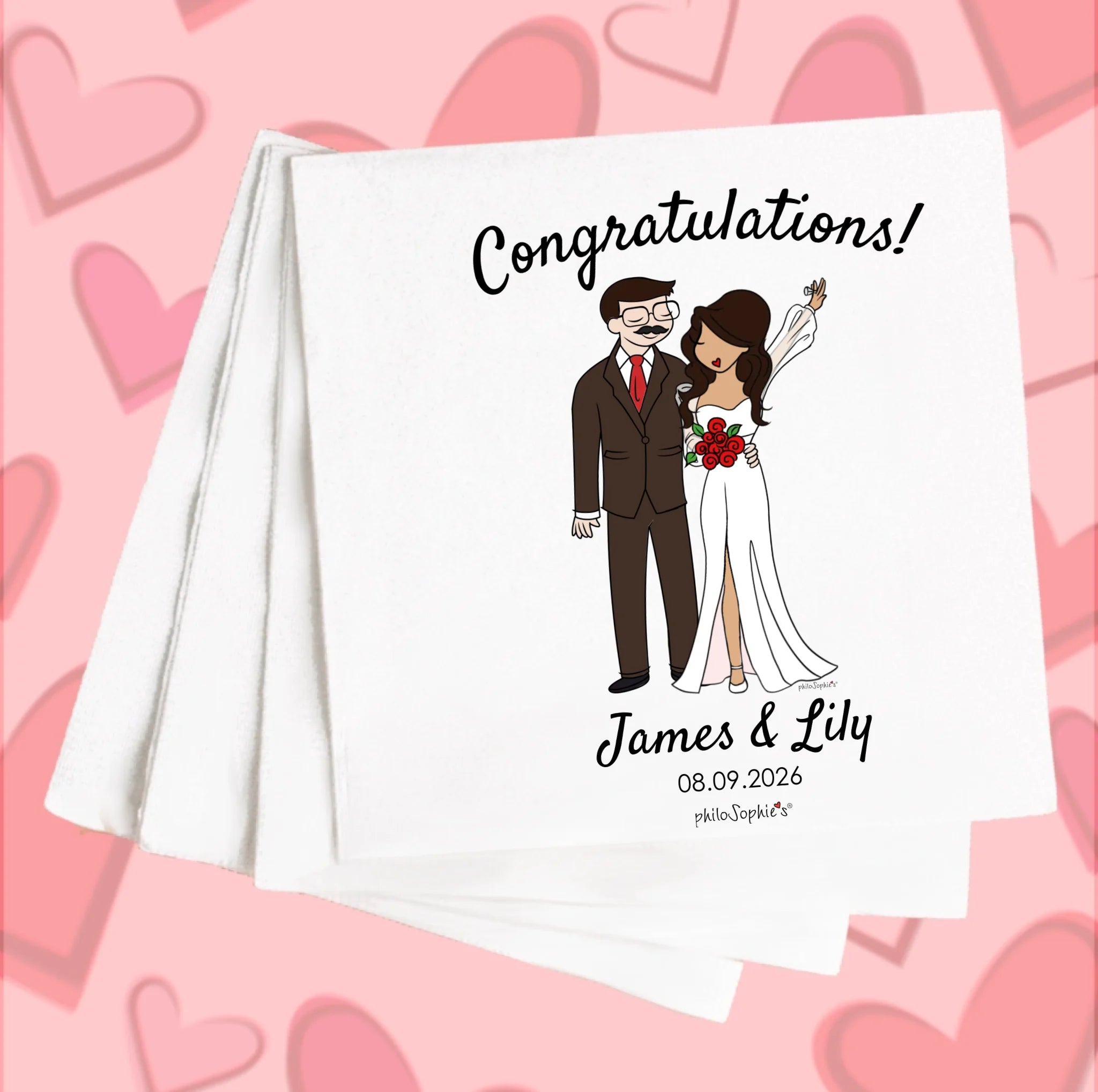 Napkins -  Wedding Couple Bride & Groom