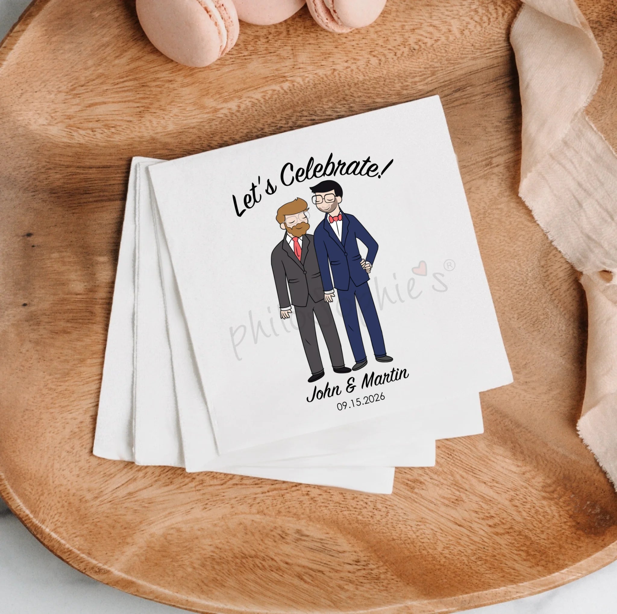 Napkins -  Wedding Couple Grooms