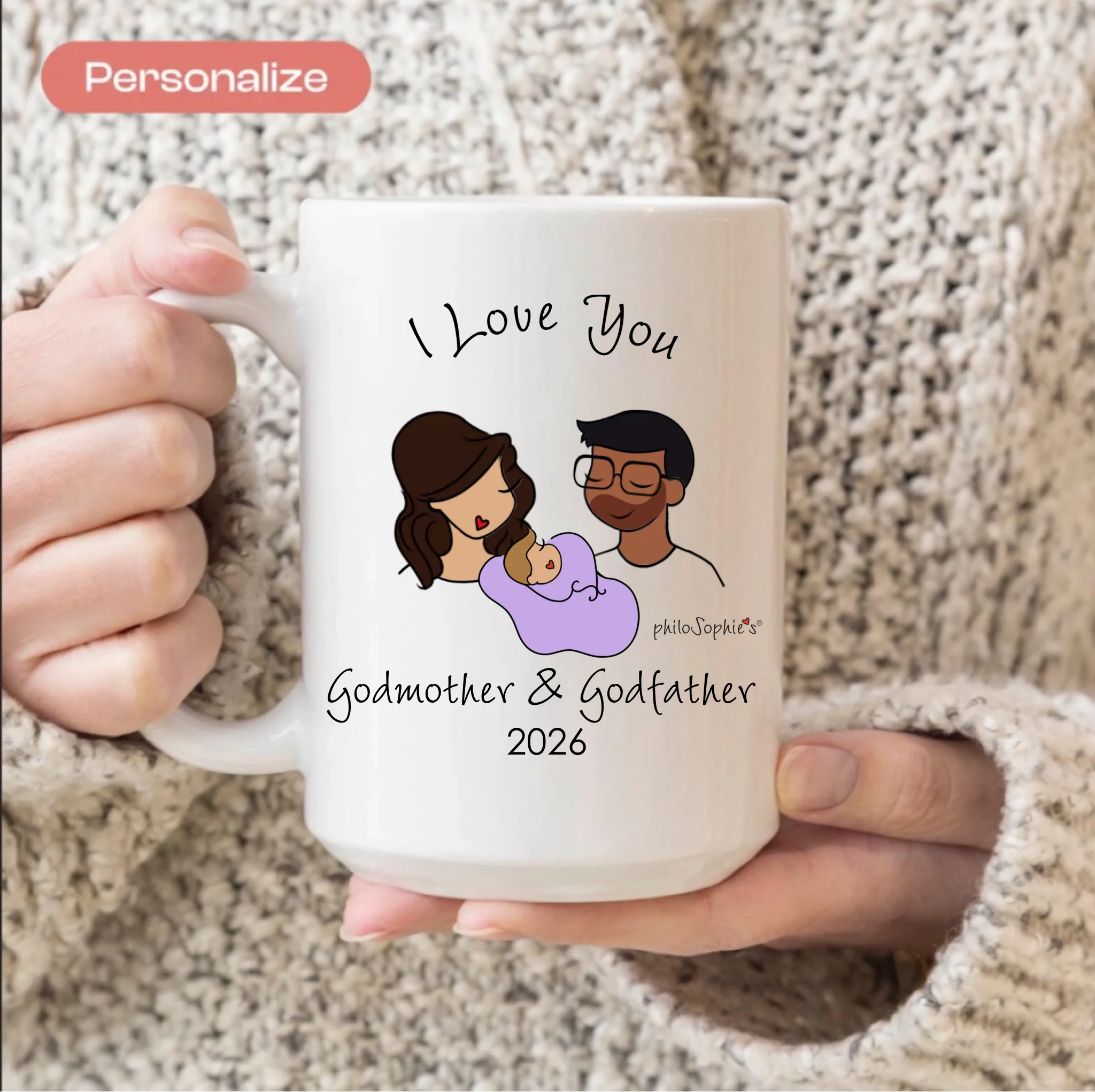 Gift Bundle -  Godparents Ceramic Mug and Ornament