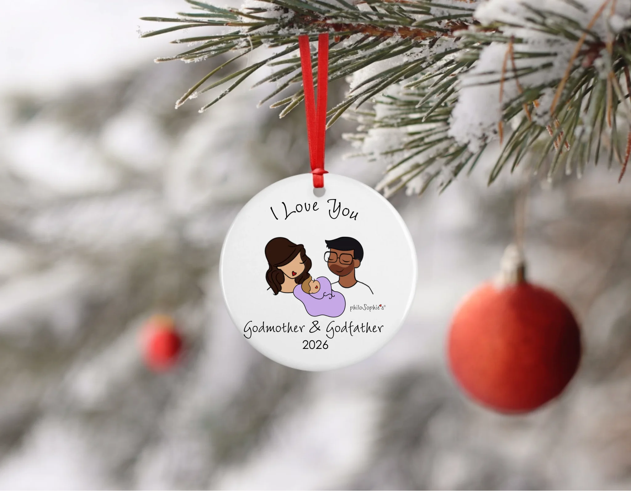 Gift Bundle -  Godparents Ceramic Mug and Ornament