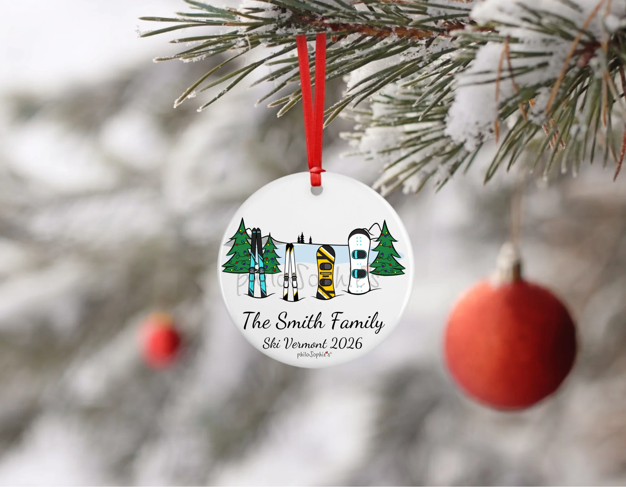 Gift Bundle -Skis & Snowboards Ceramic Mug and Ornament